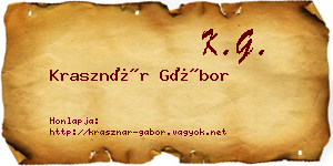 Krasznár Gábor névjegykártya