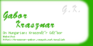 gabor krasznar business card